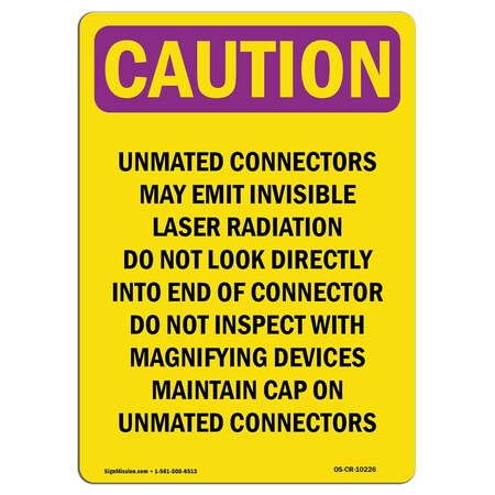 Signmission OSHA RADIATION Sign, Unmated Connectors May, 5in X 3.5in Decal, 5" H, 3.5" W, Portrait OS-CR-D-35-V-10226